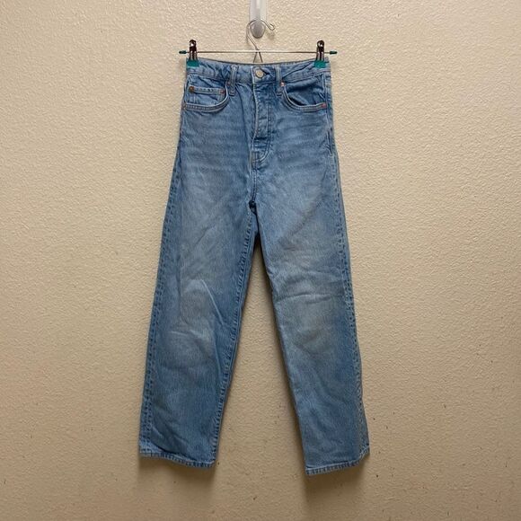 Reiss Straight Leg Button Fly Jeans Size 24 - Picture 1 of 6